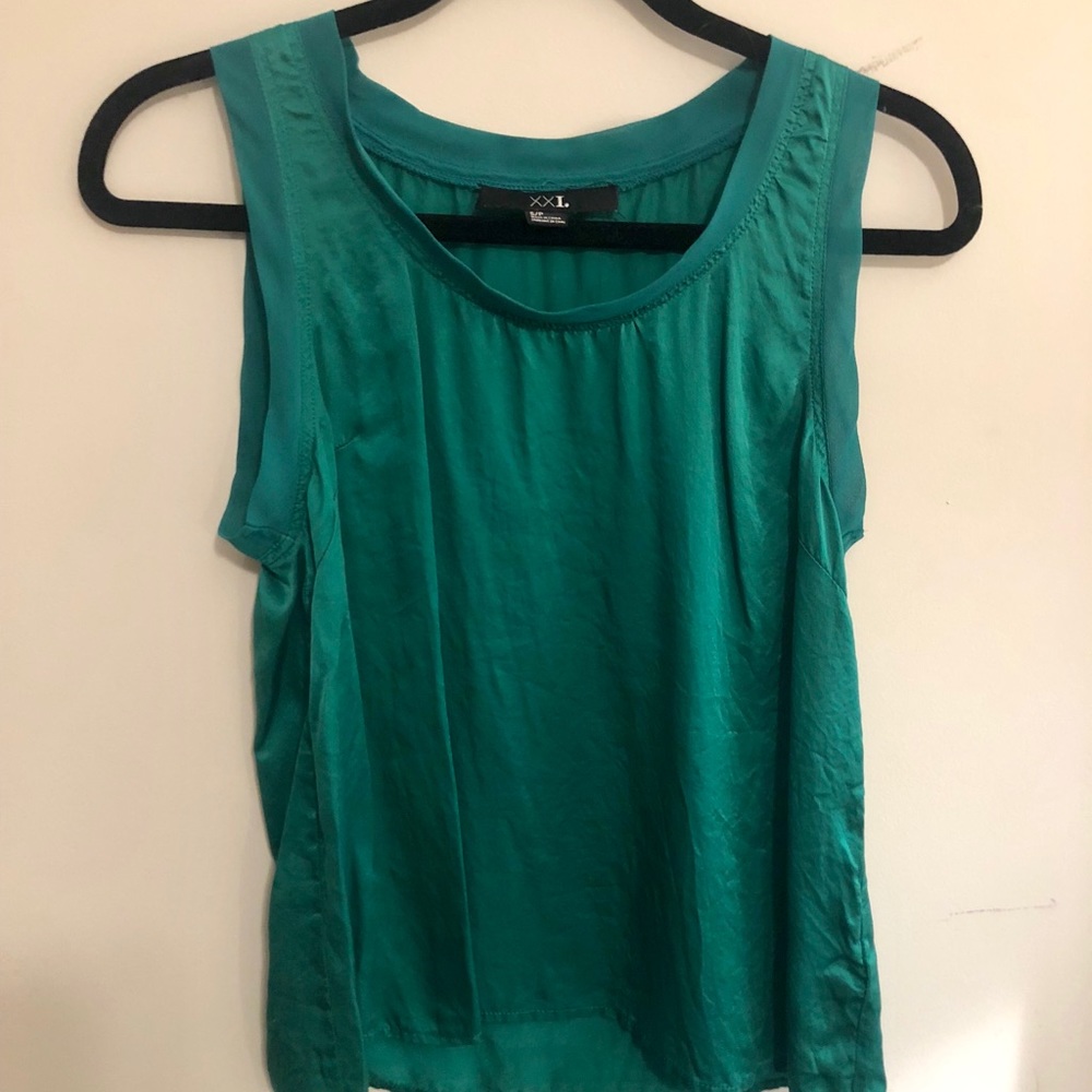 Forever 21 green blue shimmer tank top